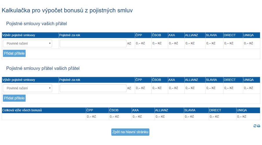 Online kalkulačka pro výpočet pojistného
